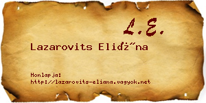 Lazarovits Eliána névjegykártya